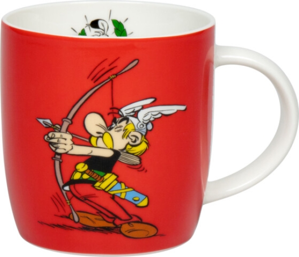 Becher/Tasse Asterix, Obelix und Idefix Bogenschießen.-Tir à l'arc von Könitz von Links